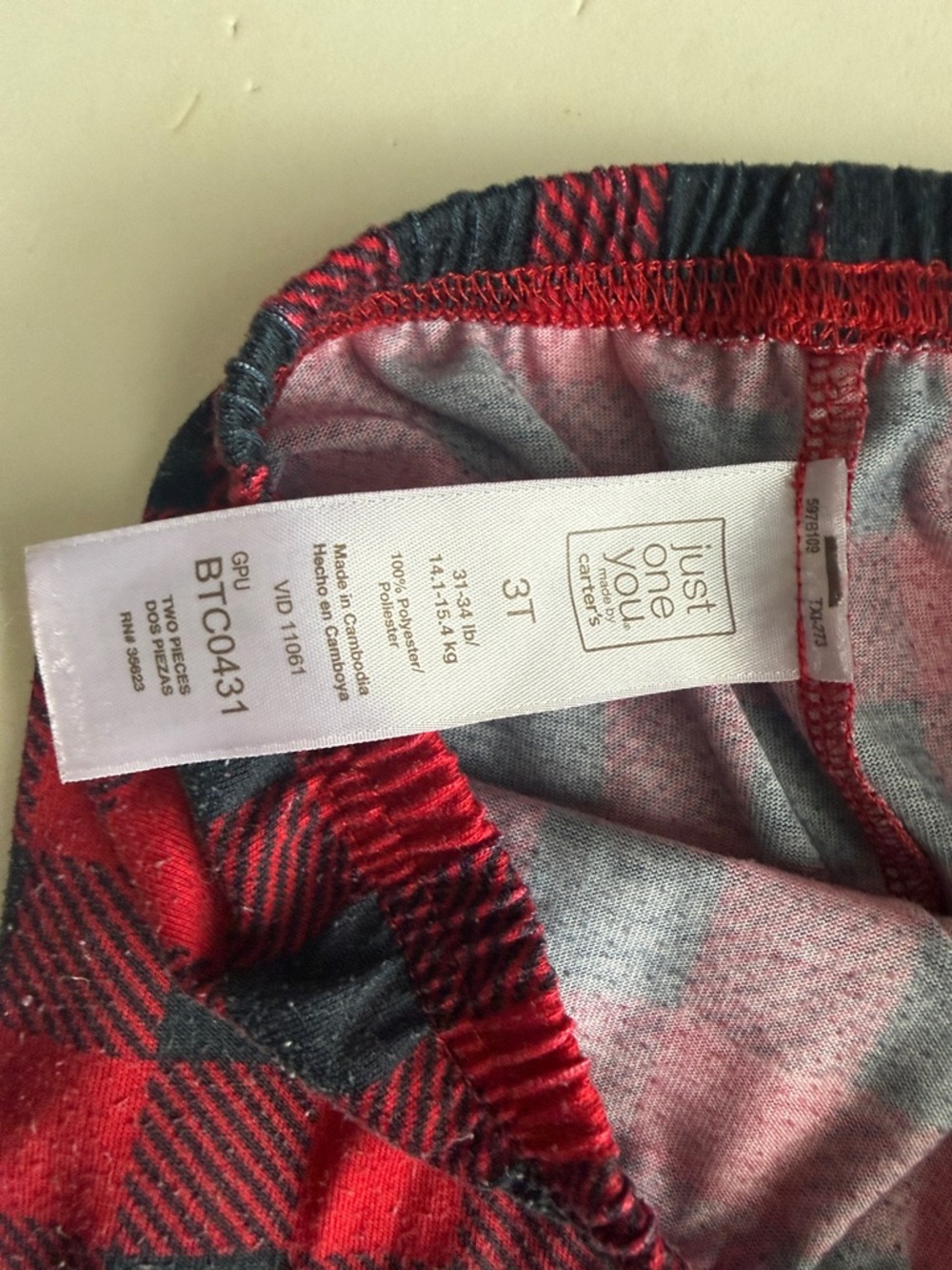 Just One You Carter’s Toddler Gray & Red Moose Pajama Set 3T - Picture 5 of 7